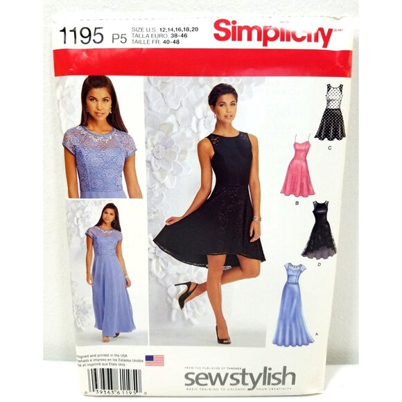 Simplicity Sewing Pattern 1195 womens dress size 12-20 uncut factory folded - Picture 1 of 9